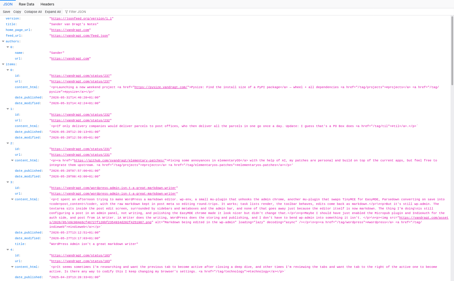 JSON Feeds